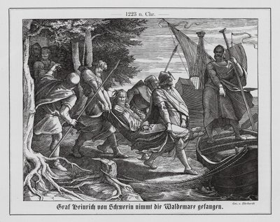 Valdemar II of Denmark taken prisoner by Henry I, Count of Schwerin by Karl Ludwig Adolf Ehrhardt