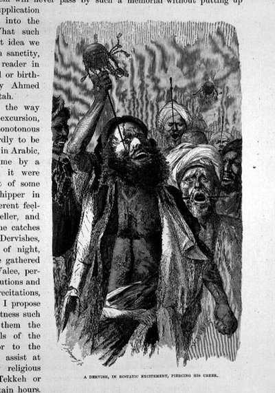A Dervish in Ecstatic Excitement Piercing his Cheek by Karl Wilhelm Gentz