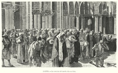 Midday prayers in Asyut, Egypt by Karl Wilhelm Gentz