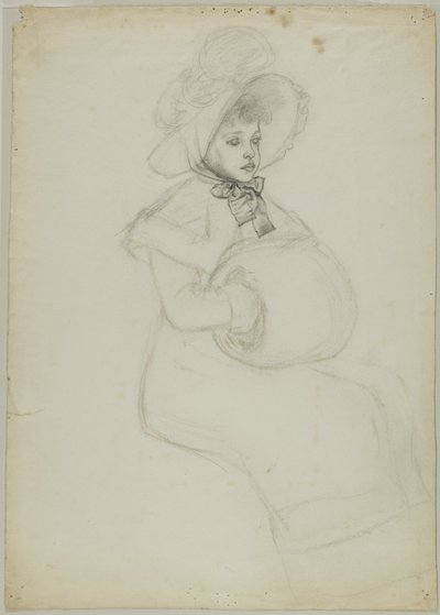 Seated Girl with Muff by Kate Greenaway