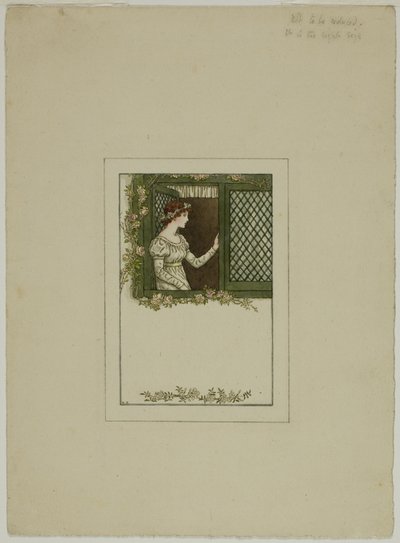 Woman at Lattice Window by Kate Greenaway