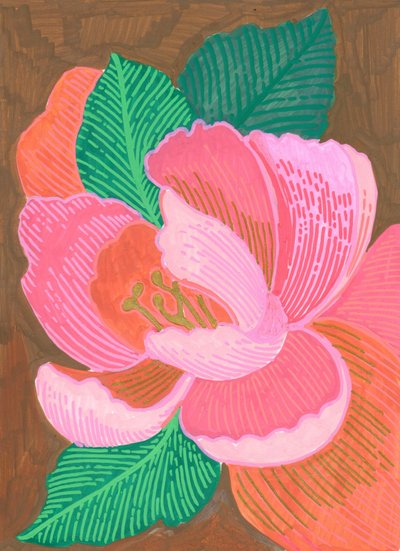 Vibrant Pink Floral Bloom by Katie O'Shea