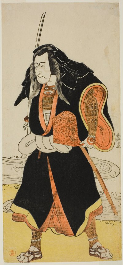The Actor Ichikawa Danjuro V, Probably as Ise no Saburo Disguised as Sanjo Uemon, Leader of a Robber Gang, in Part Two of the Play Fude-hajime Kanjincho (First Calligraphy of the New Year: Kanjincho [The Subscription List]), Performed at the Nakamura Theat by Katsukawa Shunkо̄