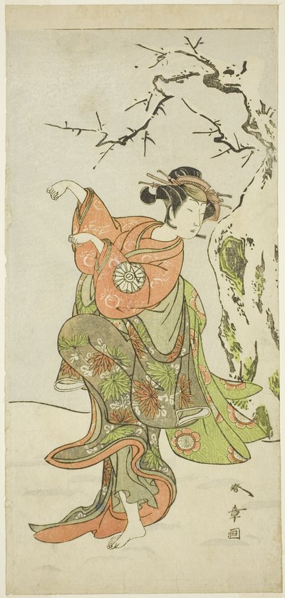 The Actor Nakamura Noshio I as the Fox-Wife from Furui, in a Dance Sequence in Part Two of the Play Izu-goyomi Shibai no Ganjitsu, Performed at the Morita Theater from the First Day of the Eleventh Month by Katsukawa Shunsho