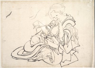 A Woman and Baby by Katsushika Hokusai