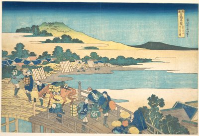 Fukui Bridge in Echizen Province, from the series Remarkable Views of Bridges in Various Provinces by Katsushika Hokusai