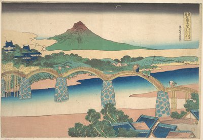 Kintai Bridge in Suo Province, from the Series Remarkable Views of Bridges in Various Provinces by Katsushika Hokusai