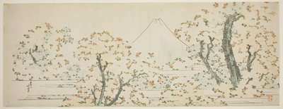 Mount Fuji with Cherry Trees in Bloom by Katsushika Hokusai