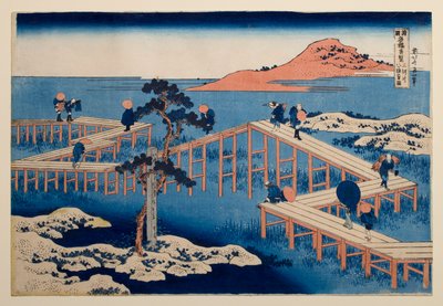 Old View of the Eight-part Bridge at Yatsuhashi in Mikawa Province, from the Series Remarkable Views of Bridges in Various Provinces by Katsushika Hokusai