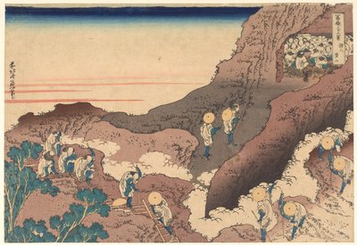 Pilgrims Ascending the Peak, from the Series Thirty-Six Views of Mount Fuji by Katsushika Hokusai