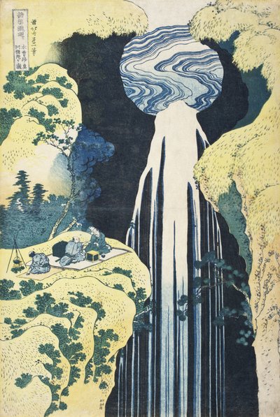 The Amida Falls in the Far Reaches of the Kisokaido Road by Katsushika Hokusai