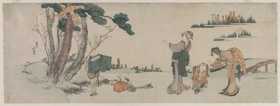 Women Distracting a Child whose Kite is caught in a Tree by Katsushika Hokusai