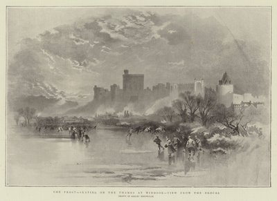 The Frost, skating on the Thames at Windsor, View from the Brocas by Keeley Halswelle