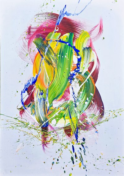 Vibrant Abstract Swirl by Kenneth Cowins
