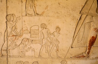 Relief from tomb of Horemheb; depicts scribes recording prisoners by Kenneth Garrett