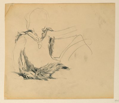 Study for "Hunting," "The Progress of Civilization: Hunting, Herding, Agriculture" State Capitol, Des Moines, IA by Kenyon Cox