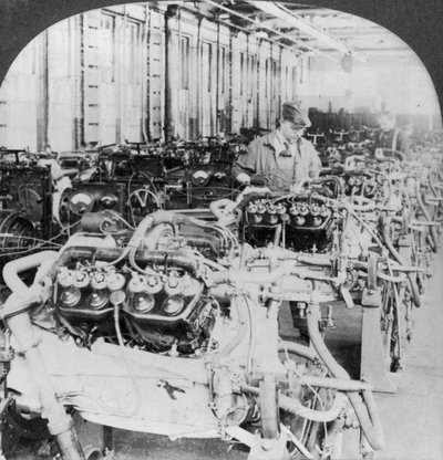 Testing Engines in an Automobile Factory, Detroit, Michigan, USA by Keystone View Company