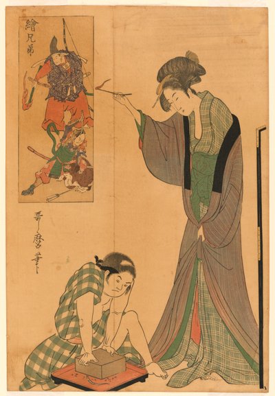 Catching a Mouse by Kitagawa Utamaro