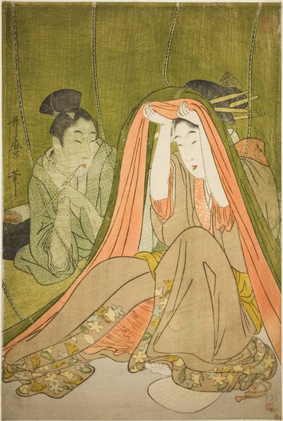 Emerging from a Mosquito Net by Kitagawa Utamaro