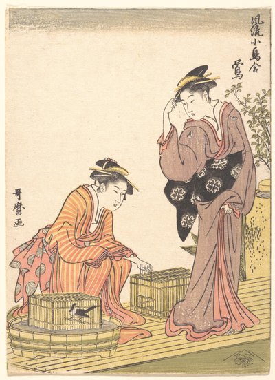 Japanese Bush Warbler by Kitagawa Utamaro
