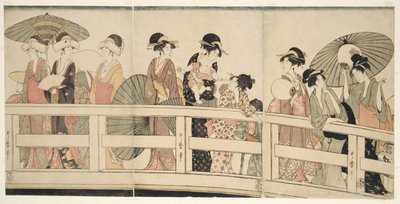 On Top and Beneath Ryogoku Bridge by Kitagawa Utamaro