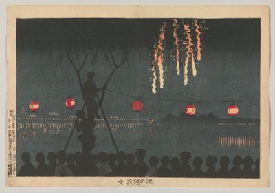 Fireworks at Ikenohata by Kobayashi Kiyochika