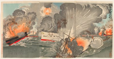 Great Victory of Our Forces in the Yellow Sea: Number Two by Kobayashi Kiyochika