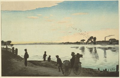 Ishihara Bridge from the Banks of the Sumida River by Kobayashi Kiyochika
