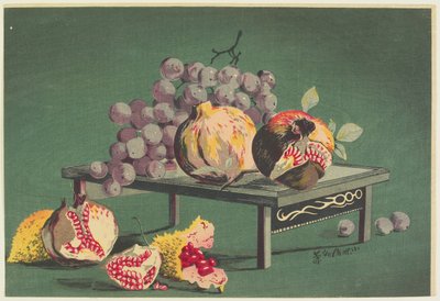 Pomegranates and Grapes by Kobayashi Kiyochika