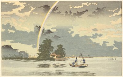 View at Dusk, Hashiba, Tokyo by Kobayashi Kiyochika