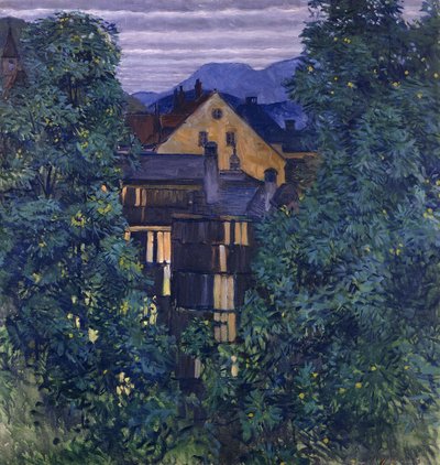 Overview of Payerbach, in the Background the Rax by Koloman Moser