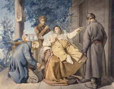Landlord and his Serfs, 1853 by Konstantin Alexandrovich Trutovsky