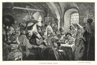 A Russian Bridal Feast by Konstantin Egorovich Makovsky