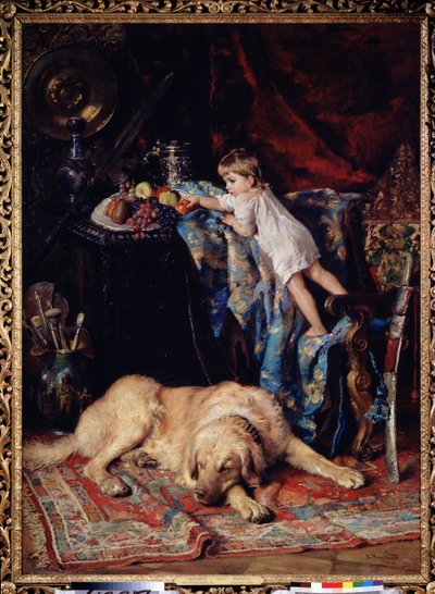 In the artist studio by Konstantin Egorovich Makovsky