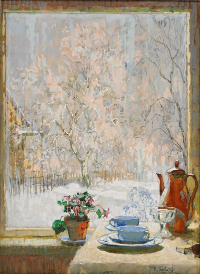 Through the Window in Winter by Konstantin Ivanovich Gorbatov