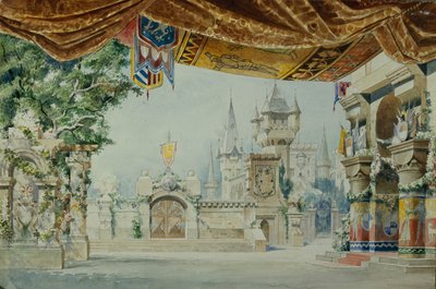 Stage design for the ballet Raimonda by A. Glazunov by Konstantin Matveevich Ivanov