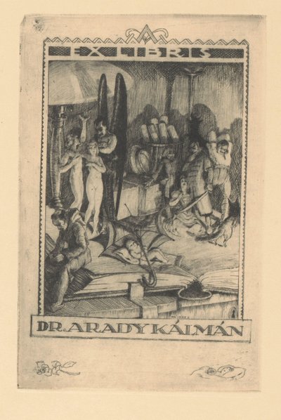 Ex Libris of Arady Kálmán by Kornél Révész