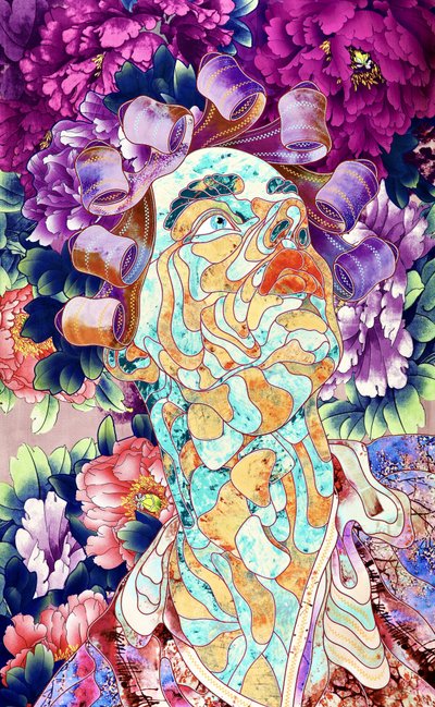 Colorful Floral Portrait by Kostyantin Malginov