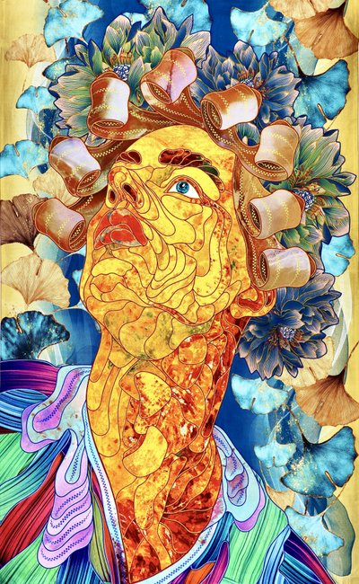 Golden Floral Gaze by Kostyantin Malginov