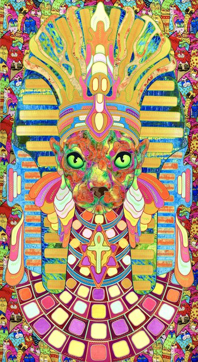 Psychedelic Pharaoh Cat by Kostyantin Malginov
