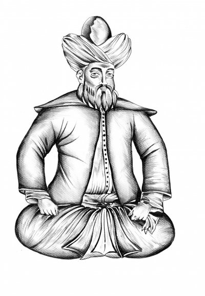 A Pensive Turbaned Figure by Kulik