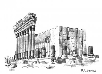 Ancient Temple Ruins Sketch by Kulik