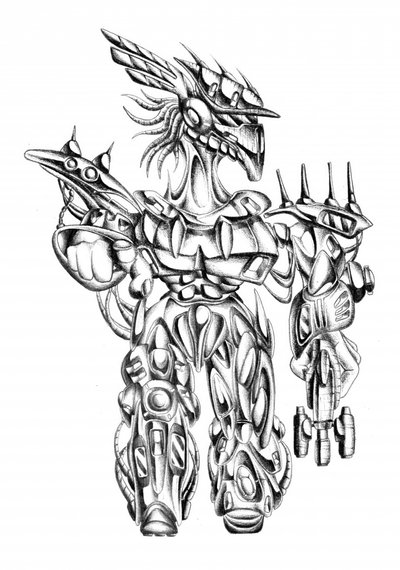Armored Alien Warrior by Kulik