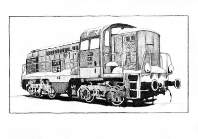 Classic Diesel Train Drawing by Kulik