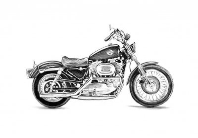 Classic Motorcycle Drawing by Kulik