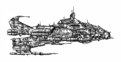 Detailed Sci-Fi Starship by Kulik