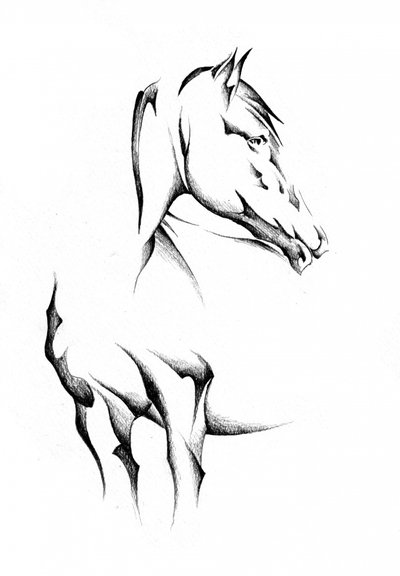 Elegant Abstract Horse by Kulik