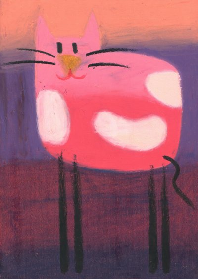 Happy Pink Cat by Kulik