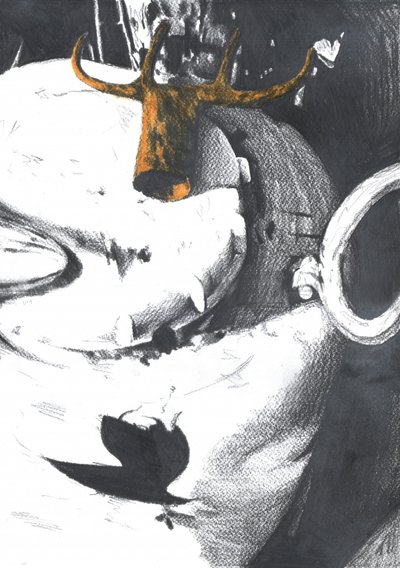 Mysterious Antlered Figure by Kulik