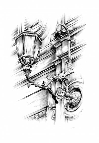 Ornate Street Lamp Sketch by Kulik